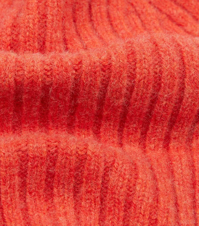 Drake039s Orange Lambswool Ribbed Knit Cap Men Hats