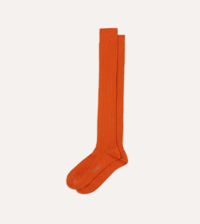 Drake039s Orange Wool OverTheCalf Socks Men Boxer Shorts and Socks