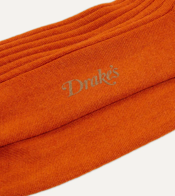 Drake039s Orange Wool OverTheCalf Socks Men Boxer Shorts and Socks