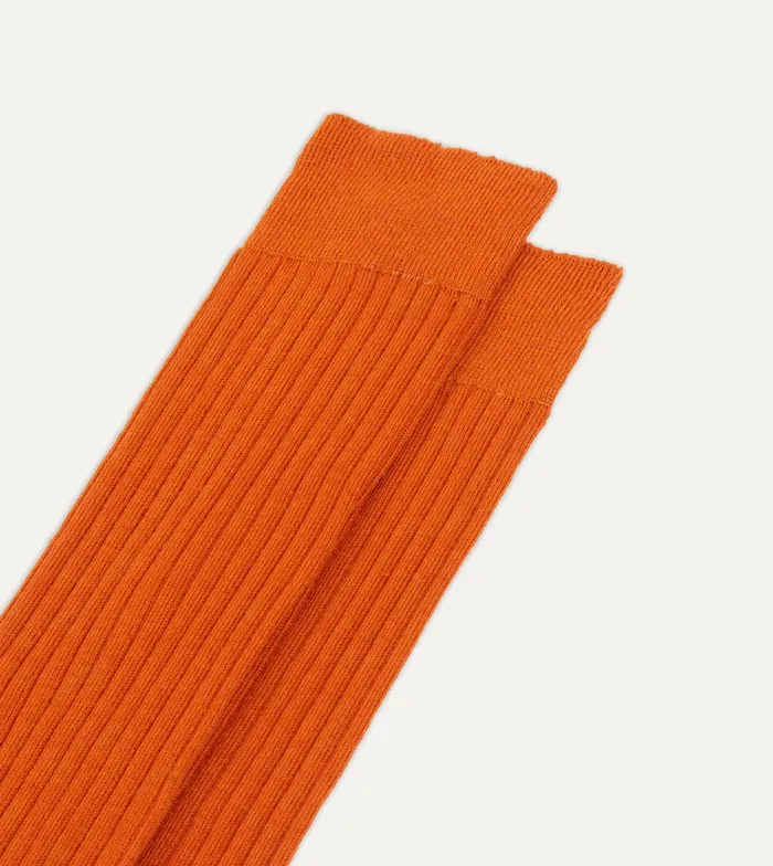 Drake039s Orange Wool OverTheCalf Socks Men Boxer Shorts and Socks