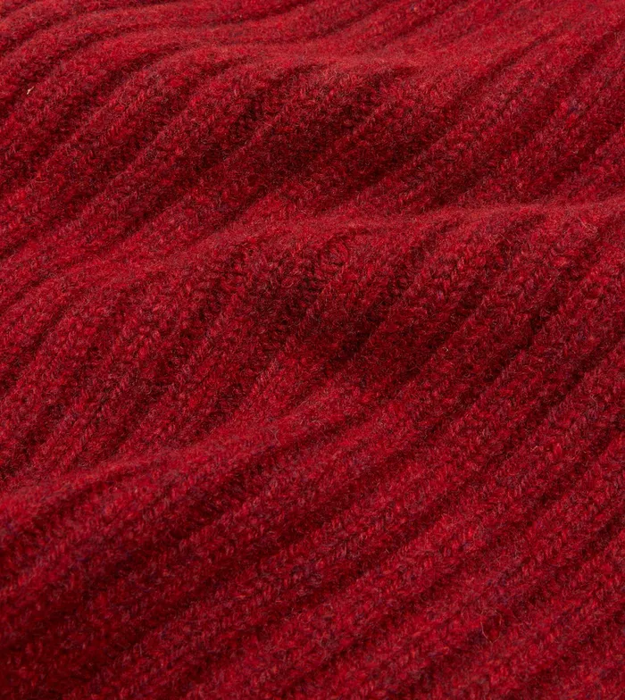 Drake039s Red Lambswool Ribbed Knit Cap Men Hats