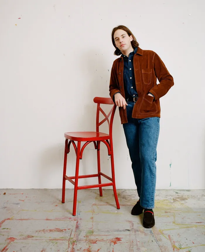 Drake039s Rust Heavyweight Suede FivePocket Chore Jacket Men Coats and Jackets