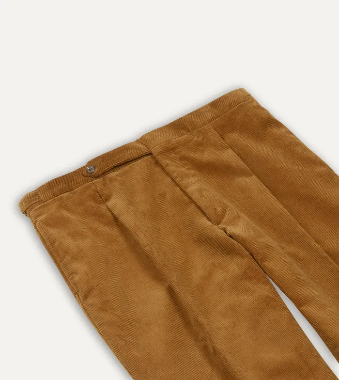 Drake039s Tan MidWale Corduroy Single Pleat Trouser Men Trousers