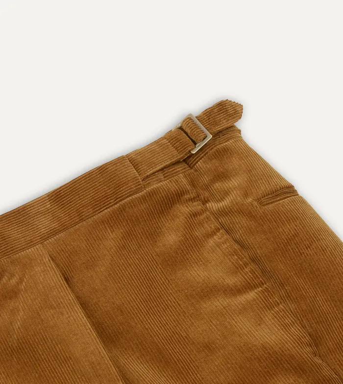 Drake039s Tan MidWale Corduroy Single Pleat Trouser Men Trousers