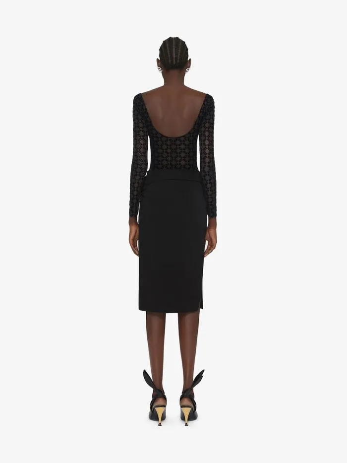 Draped Dress In Jersey And Monogram 72 Tulle Black Women Givenchy Dresses