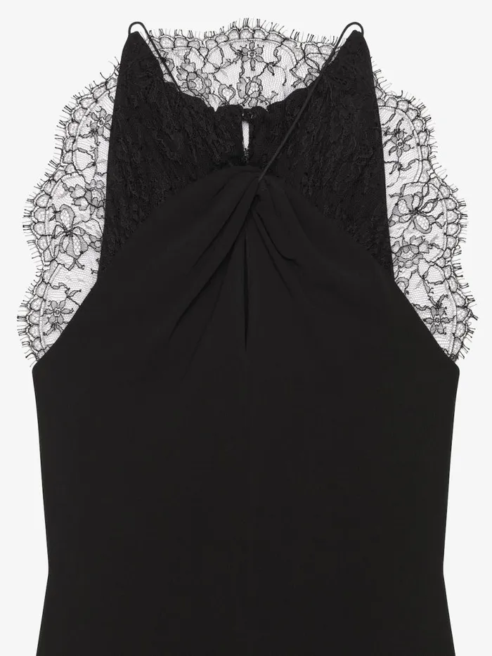 Dress In Crepe With Lace Black Women Givenchy Dresses