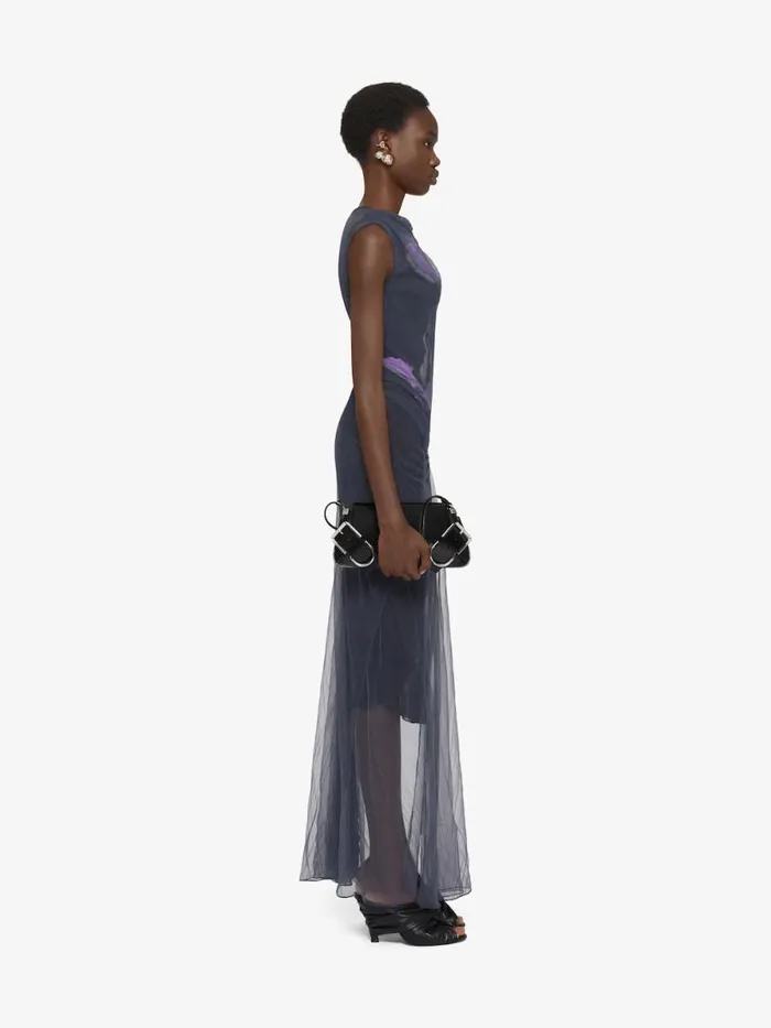 Dress In Floral Dvor Satin Jersey Blackpurple Women Givenchy Dresses