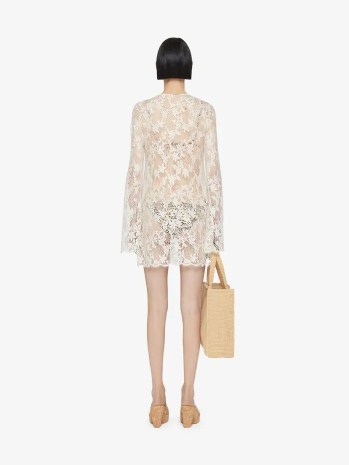 Dress In Lace With 4g Detail Ecru Women Givenchy Dresses
