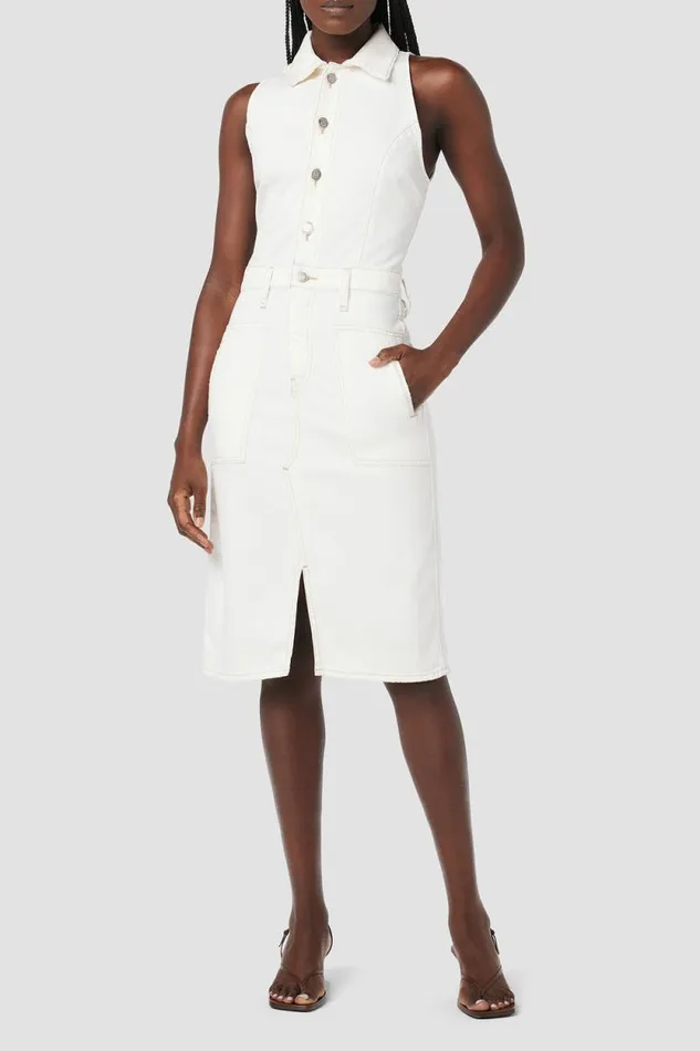 Dresses and Jumpsuits Women Hudson Jeans Halter Utility Dress Whisper White
