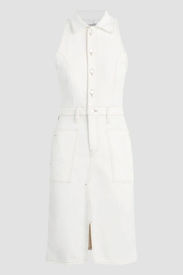 Dresses and Jumpsuits Women Hudson Jeans Halter Utility Dress Whisper White Dresses and Jumpsuits Women Hudson Jeans Halter Utility Dress Whisper White