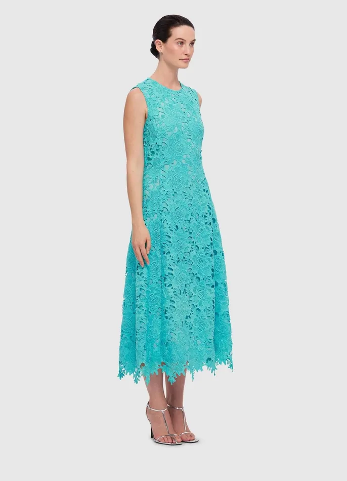 Dresses and Jumpsuits Women LEO LIN Cleo Lace Sleeveless Midi Dress 8211 Turquoise