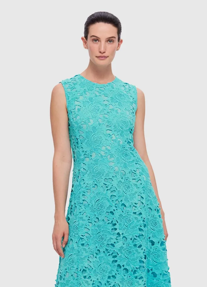 Dresses and Jumpsuits Women LEO LIN Cleo Lace Sleeveless Midi Dress 8211 Turquoise