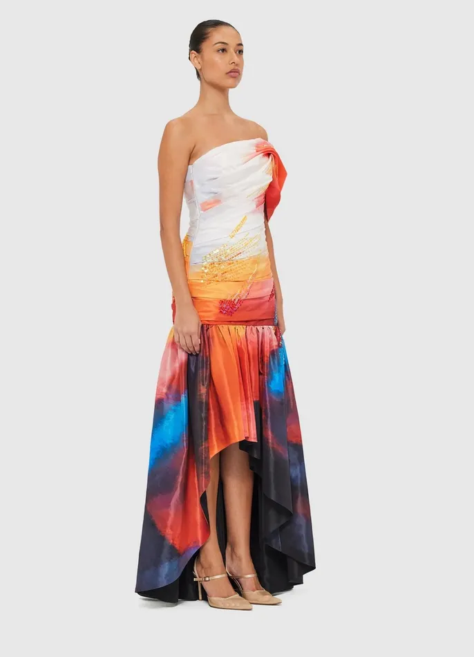 Dresses and Jumpsuits Women LEO LIN Elsa One Shoulder Gown 8211 Reminiscence Print