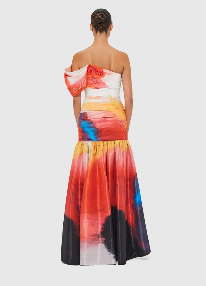 Dresses and Jumpsuits Women LEO LIN Elsa One Shoulder Gown 8211 Reminiscence Print