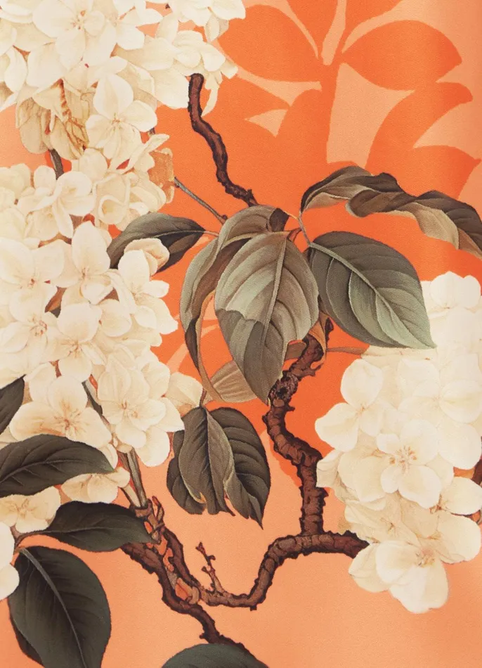 Dresses and Jumpsuits Women LEO LIN Fay Mini Dress 8211 Hydrangea Print In Tangerine