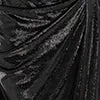 Dresses and Jumpsuits Women LEO LIN Madelyn Velvet Draped Split Dress 8211 Ebony
