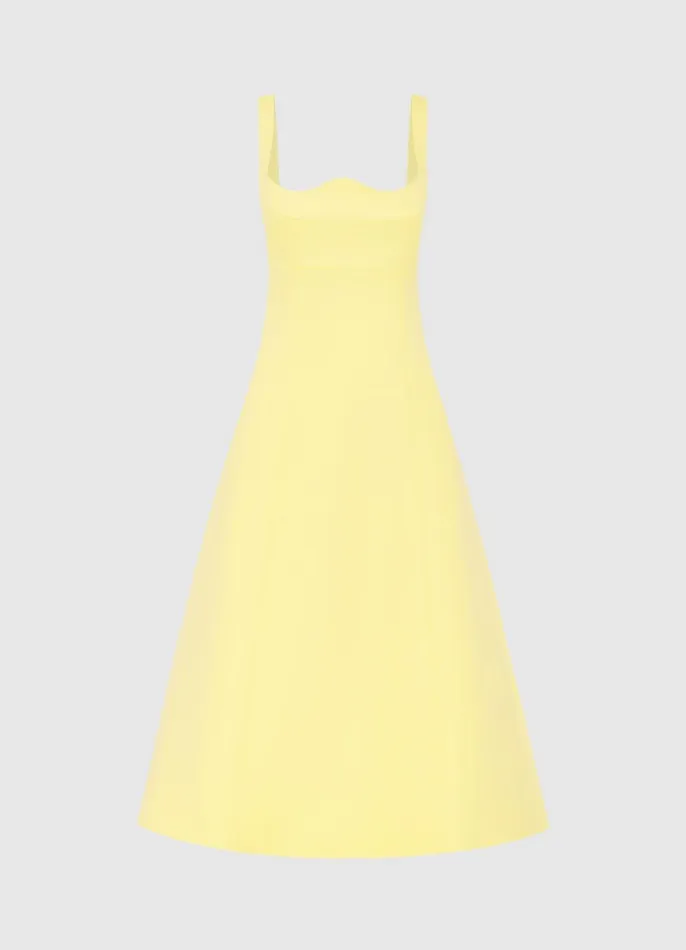Dresses and Jumpsuits Women LEO LIN Odette Midi Dress 8211 Sorbet Yellow