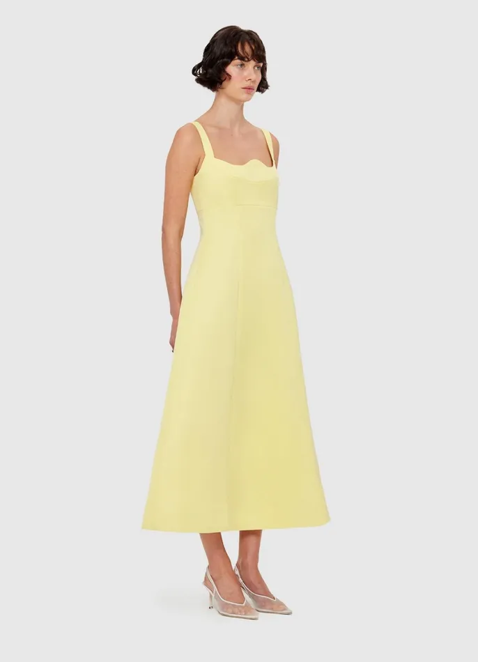 Dresses and Jumpsuits Women LEO LIN Odette Midi Dress 8211 Sorbet Yellow