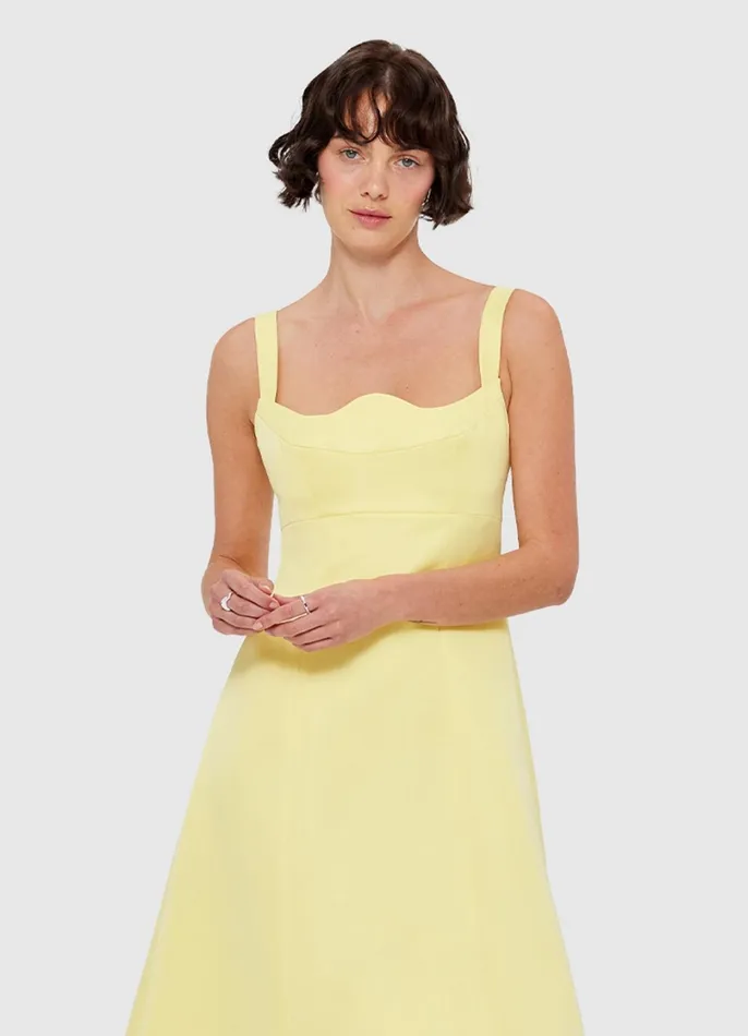 Dresses and Jumpsuits Women LEO LIN Odette Midi Dress 8211 Sorbet Yellow