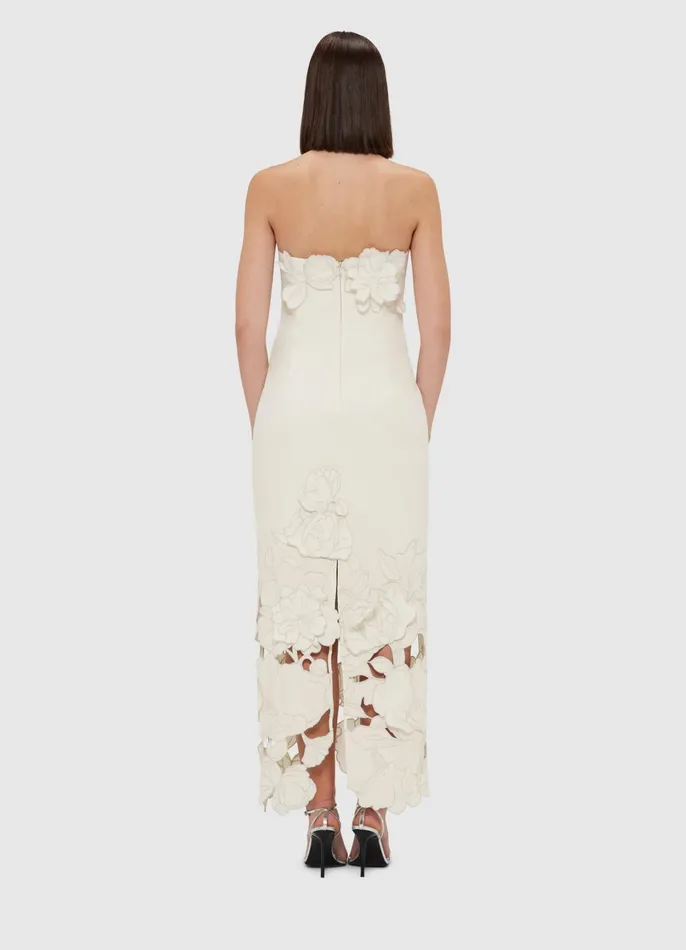 Dresses and Jumpsuits Women LEO LIN Rayna Appliqu Bustier Maxi Dress 8211 Vanilla