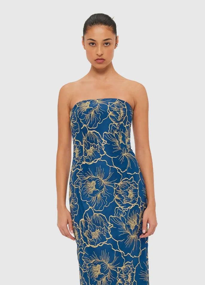 Dresses and Jumpsuits Women LEO LIN Rayna Bustier Maxi Dress 8211 Marine Blue