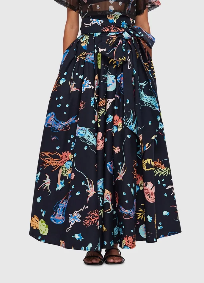Dresses and Jumpsuits Women LEO LIN Valerie Midi Skirt 8211 Twilight Print In Black