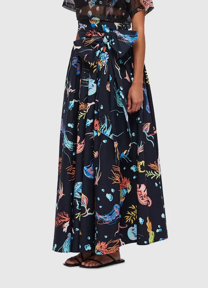 Dresses and Jumpsuits Women LEO LIN Valerie Midi Skirt 8211 Twilight Print In Black
