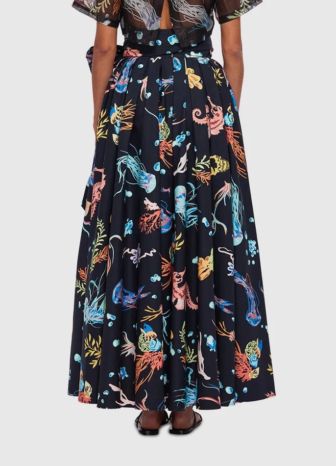 Dresses and Jumpsuits Women LEO LIN Valerie Midi Skirt 8211 Twilight Print In Black
