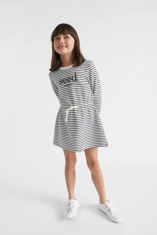 Dresses Girl Seed Heritage Core Logo Dress Midnight Stripe