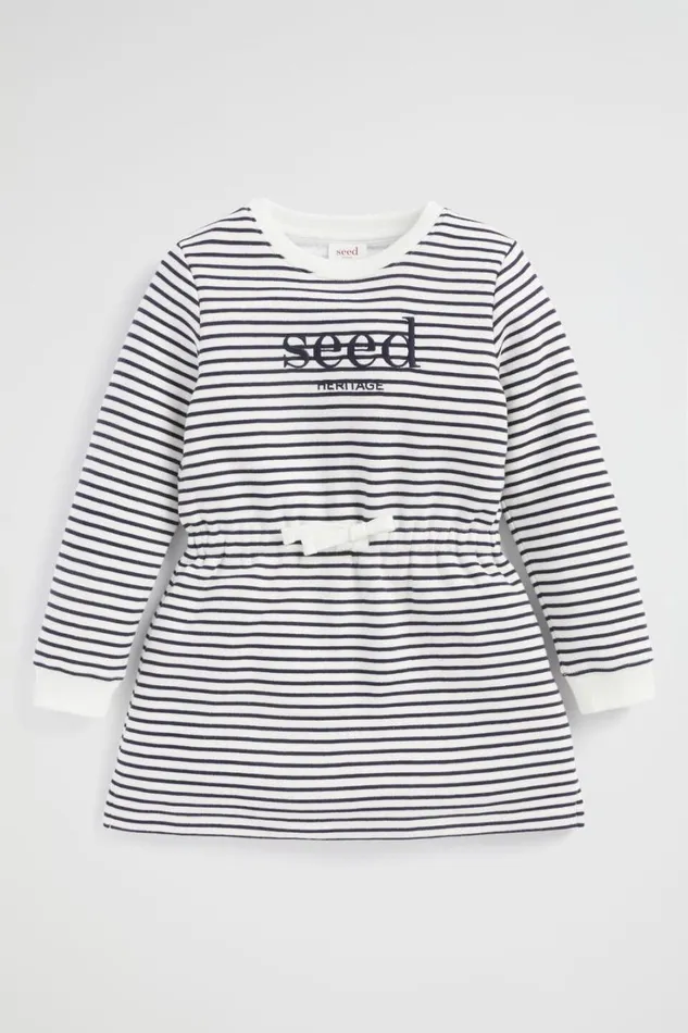 Dresses Girl Seed Heritage Core Logo Dress Midnight Stripe