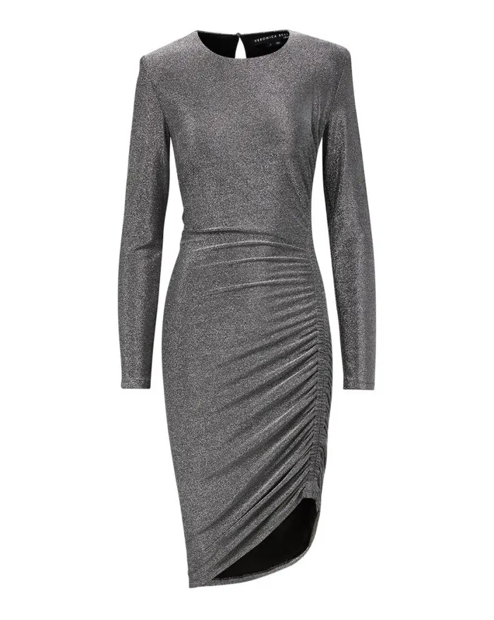 Dresses Shop Veronica Beard Cyrus Metallic Dress Gunmetal