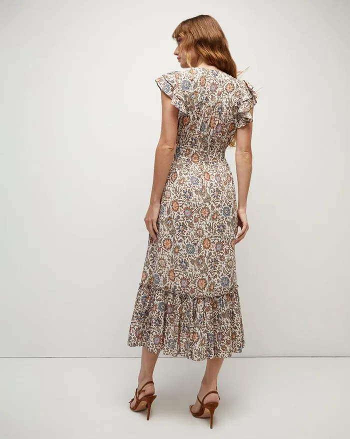 Dresses Shop Veronica Beard Dolci Floral Dress Ecru Multi