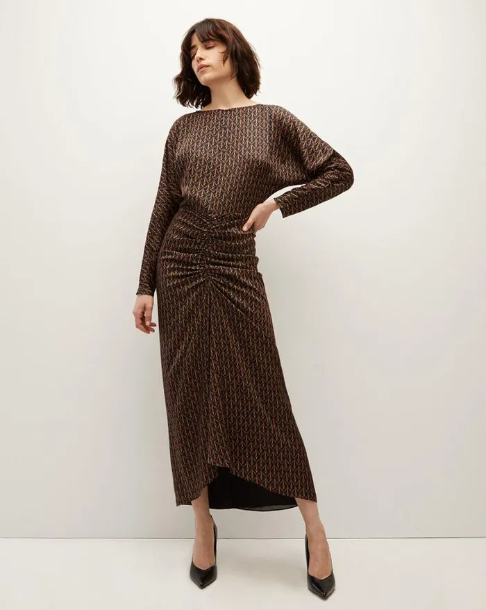 Dresses Shop Veronica Beard Sabri StirrupPrint Dress Navy Multi