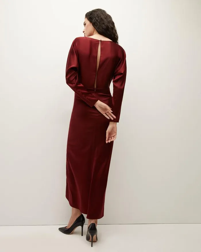 Dresses Shop Veronica Beard Sabri StretchSilk Charmeuse Dress Maroon
