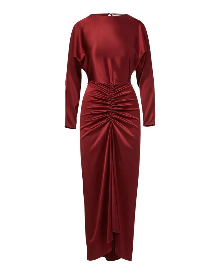 Dresses Shop Veronica Beard Sabri StretchSilk Charmeuse Dress Maroon