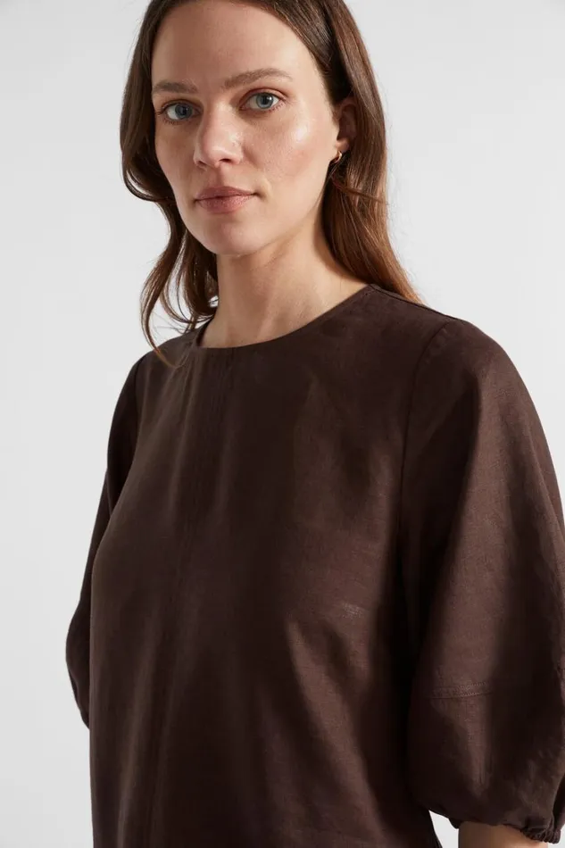 Dresses Woman Seed Heritage Core Linen Mini Dress Deep Raisin