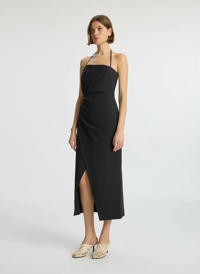 Dresses Women ALC Charlotte Cotton Midi Dress Black Dresses Women ALC Charlotte Cotton Midi Dress Black