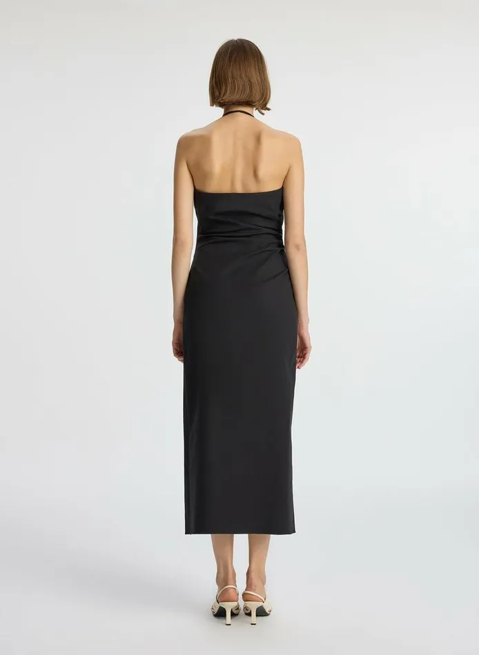 Dresses Women ALC Charlotte Cotton Midi Dress Black Dresses Women ALC Charlotte Cotton Midi Dress Black