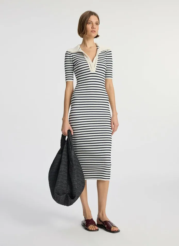Dresses Women ALC Darcy Crochet Trim Midi Dress Navybone