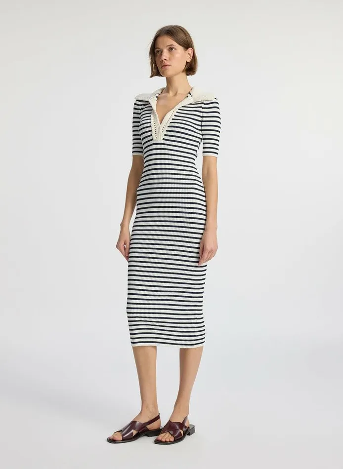 Dresses Women ALC Darcy Crochet Trim Midi Dress Navybone Dresses Women ALC Darcy Crochet Trim Midi Dress Navybone