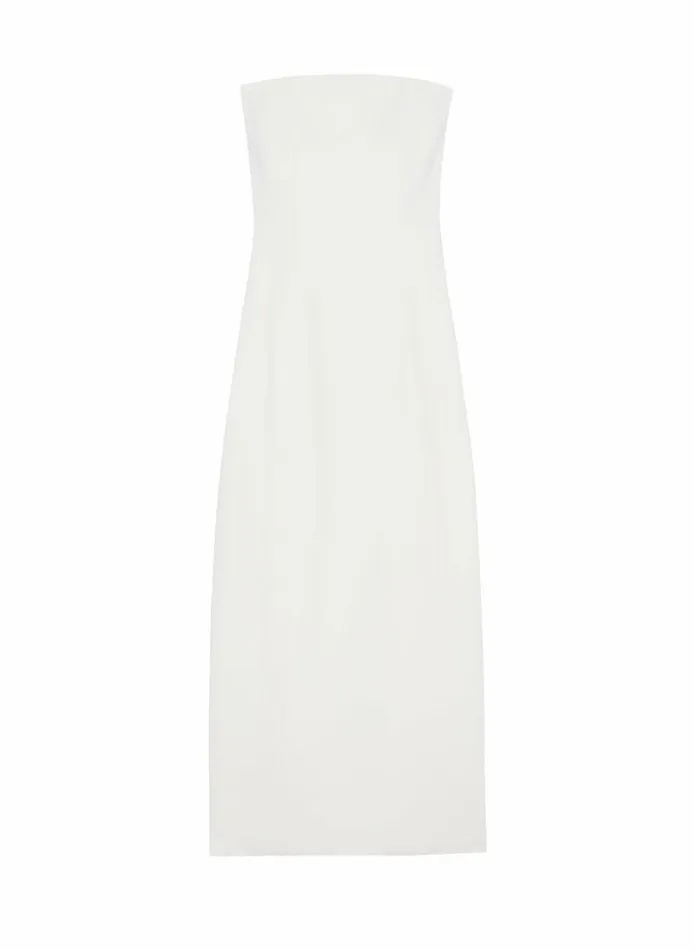 Dresses Women ALC Elizabeth Strapless Midi Dress White Dresses Women ALC Elizabeth Strapless Midi Dress White