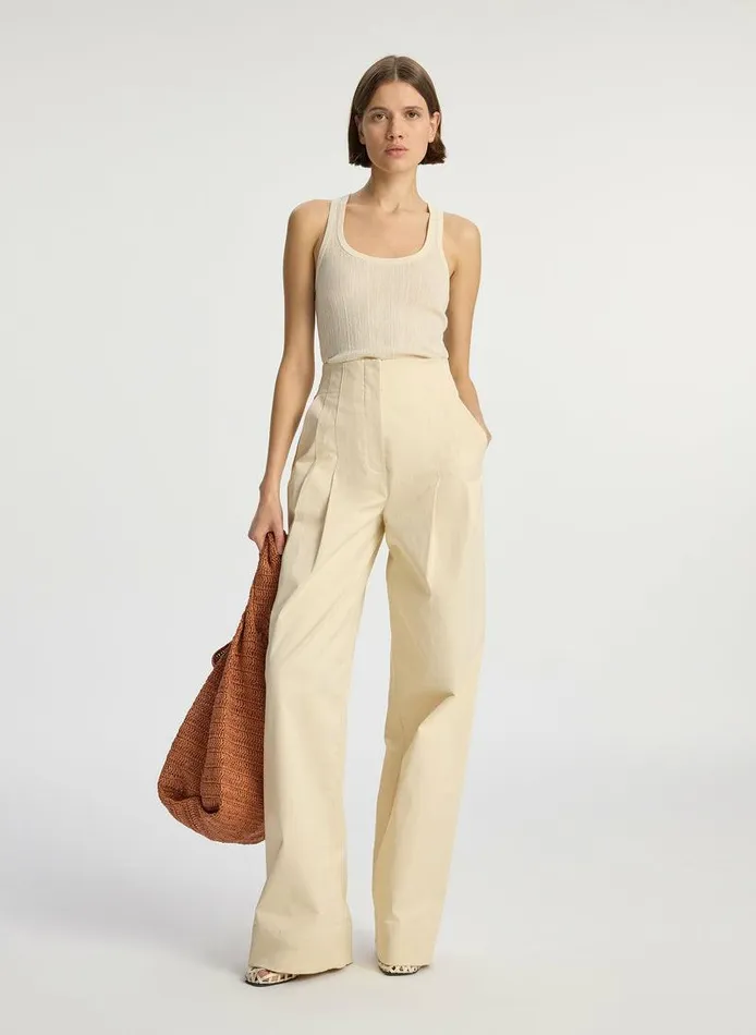 Dresses Women ALC Iris Fine Cotton Knit Tank White Dresses Women ALC Iris Fine Cotton Knit Tank White