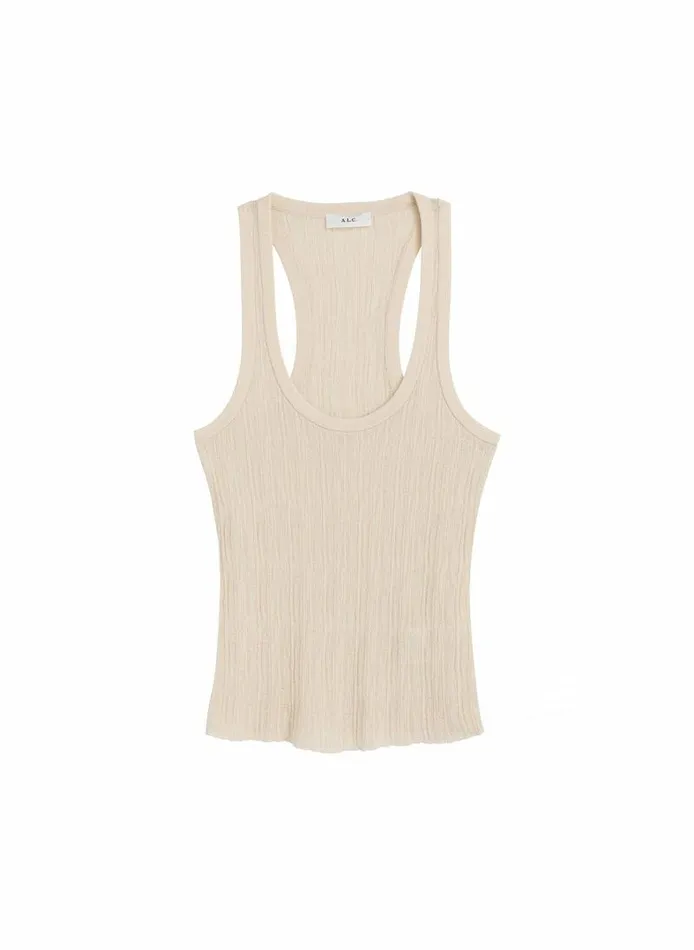 Dresses Women ALC Iris Fine Cotton Knit Tank White Dresses Women ALC Iris Fine Cotton Knit Tank White