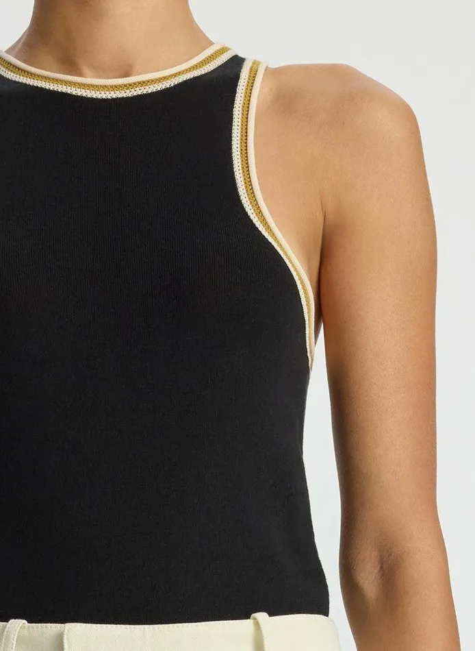Dresses Women ALC Nelly Contrast Trim Knit Tank Black