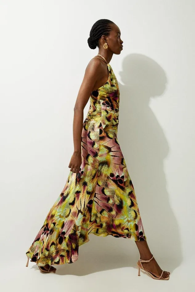 Dresses Women Karen Millen Abstract Print Viscose Woven Halter Tie Maxi Dress Multi Dresses Women Karen Millen Abstract Print Viscose Woven Halter Tie Maxi Dress Multi