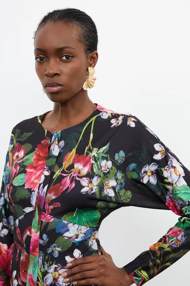 Dresses Women Karen Millen Botanic Floral Jersey Crepe Batwing Sleeve Mini Dress Floral Dresses Women Karen Millen Botanic Floral Jersey Crepe Batwing Sleeve Mini Dress Floral