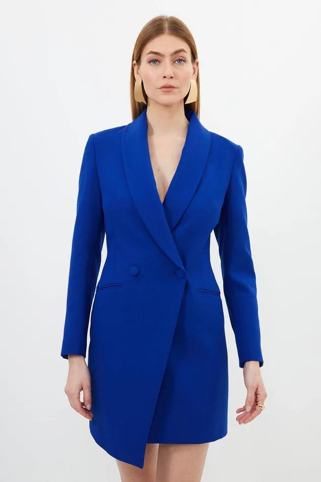 Dresses Women Karen Millen Compact Stretch Tailored Blazer Wrap Mini Dress Cobalt Dresses Women Karen Millen Compact Stretch Tailored Blazer Wrap Mini Dress Cobalt