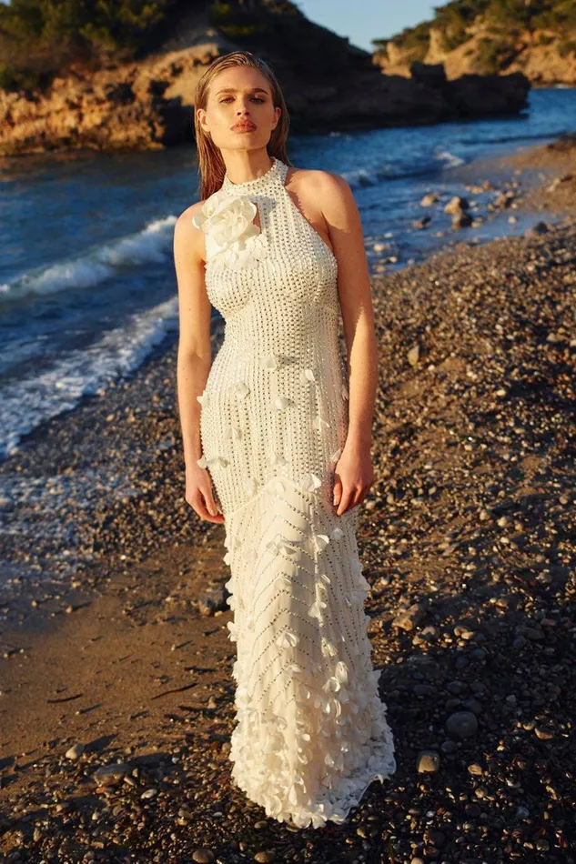 Dresses Women Karen Millen Floral Applique Crystal Embellished Woven Maxi Rosette Maxi Dress Ivory Dresses Women Karen Millen Floral Applique Crystal Embellished Woven Maxi Rosette Maxi Dress Ivory