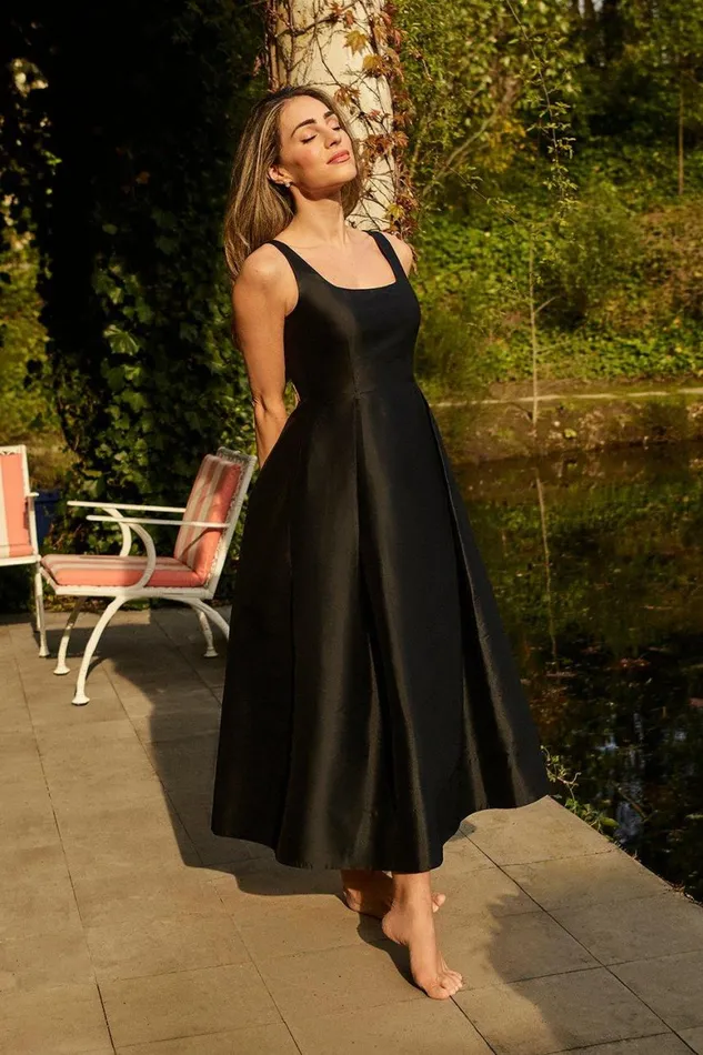 Dresses Women Karen Millen Lydia Millen Taffeta Full Skirt Tailored Midi Dress Black Dresses Women Karen Millen Lydia Millen Taffeta Full Skirt Tailored Midi Dress Black