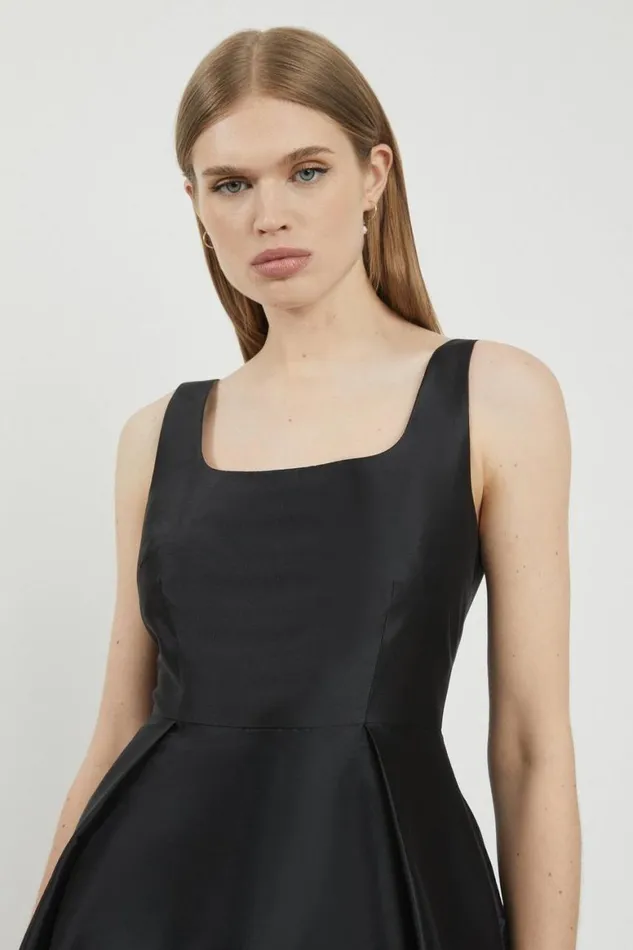 Dresses Women Karen Millen Lydia Millen Taffeta Full Skirt Tailored Midi Dress Black